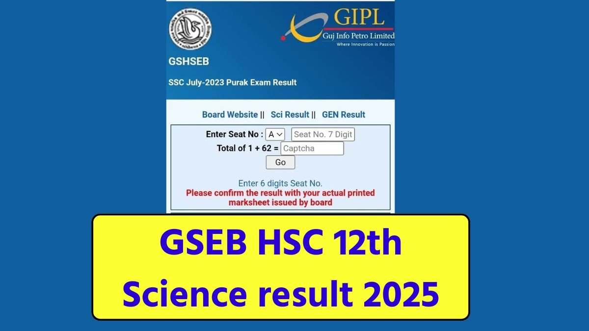 GSEB HSC 12th Science result 2025